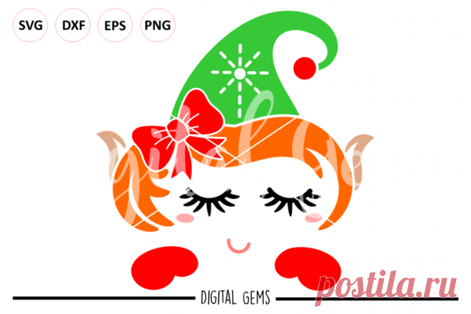 Elf SVG / DXF / EPS / PNG files By Digital Gems | TheHungryJPEG.com