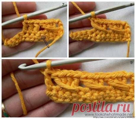 "Перечеркнутый" узор крючком