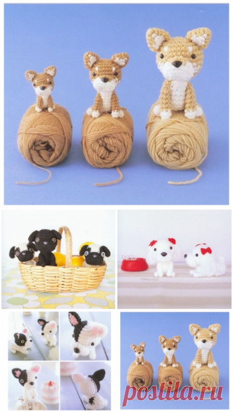 Щенки амигуруми / Вязаные игрушки / В рукоделии