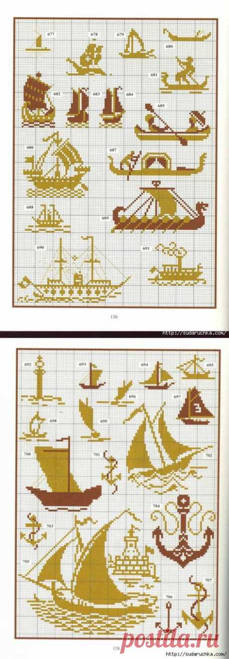 Большой альбом &quot;Монохромная вышивка - схемы&quot; (Часть 2)