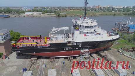 Астраханская "Звездочка" спустила на воду буксир-спасатель Сегодня на Астраханском СРЗ — филиал ОАО «Центр судоремонта «Звёздочка» — спустили на воду аварийно-спасательное буксирное судно проекта 22870 для