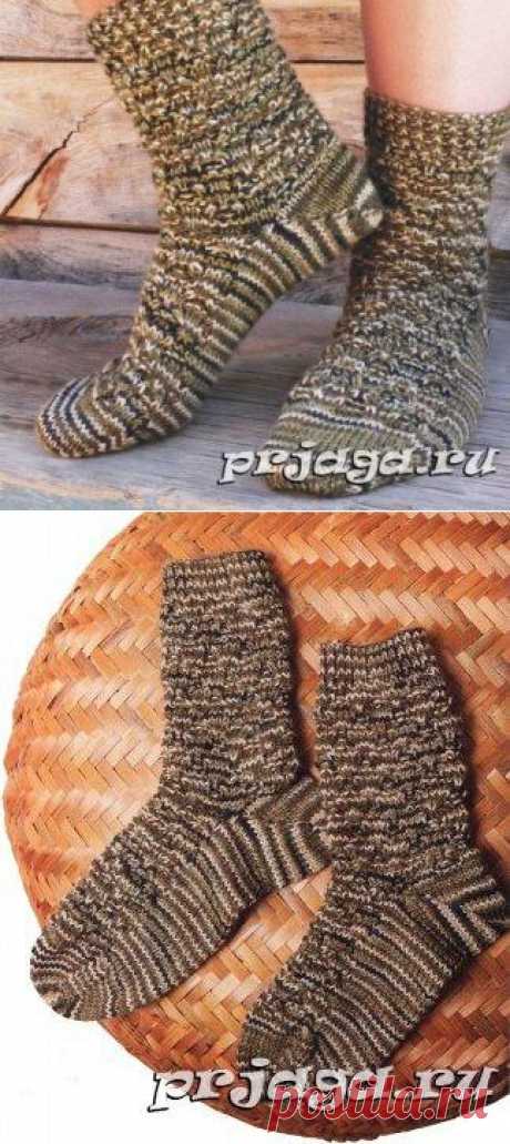 Вязание спицами, носки мужские