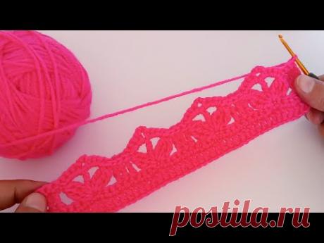 ИДЕАЛЬНО👌всего 2 ряда очень легкого и красивого узора для шарфа и кофточки крючком.