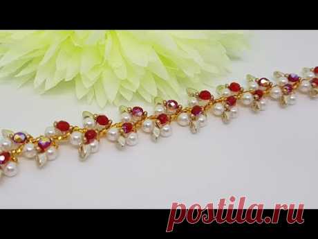 Шикарный браслет из бусин и бисера мастер класс