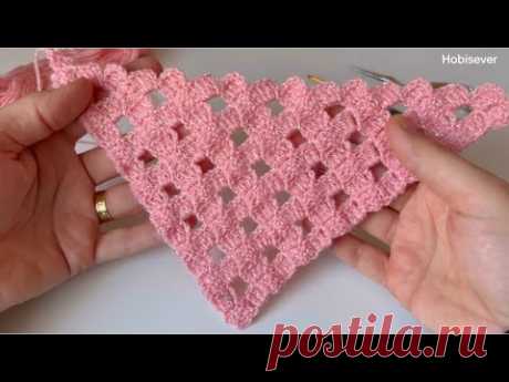 ÇOK KOLAY ✅  Üçgen Şal Modelleri / C2C Tekniği Köşeden Köşeye Şal Yapımı / Triangle Crochet Shawl