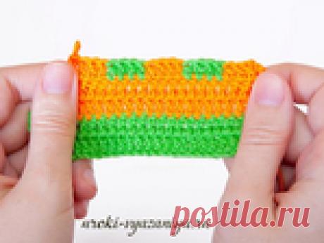 Смена цвета нити при вязании крючком