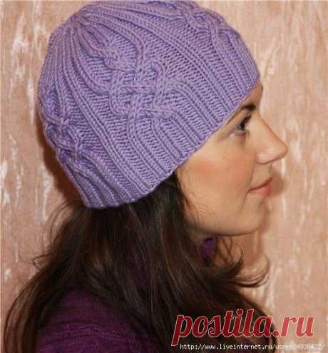 зимняя шапочка &quot;Snowtracks Cap&quot; спицами