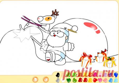 Онлайн раскраска Дед Мороз | Растем и развиваемся вместе с мамой!