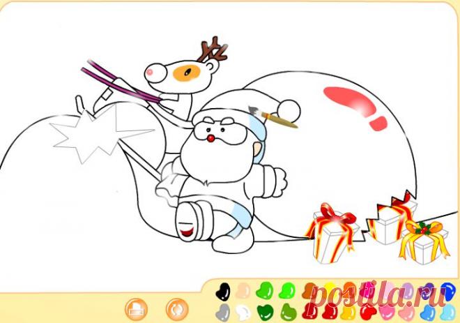 Онлайн раскраска Дед Мороз | Растем и развиваемся вместе с мамой!