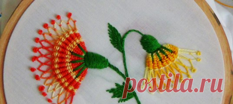 Hand Embroidery: Whipped spiderweb stitch