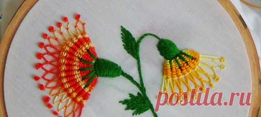 Hand Embroidery: Whipped spiderweb stitch