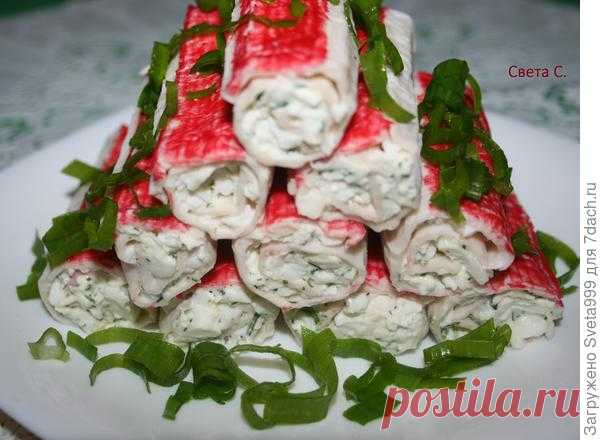 Фаршированные крабовые палочки с сыром - пошаговый рецепт с фото
