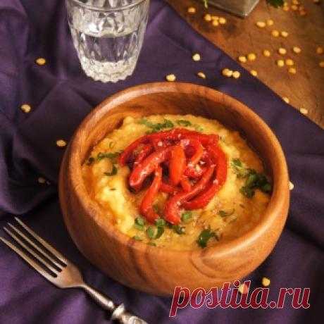 Гороховое пюре с печёным перцем
