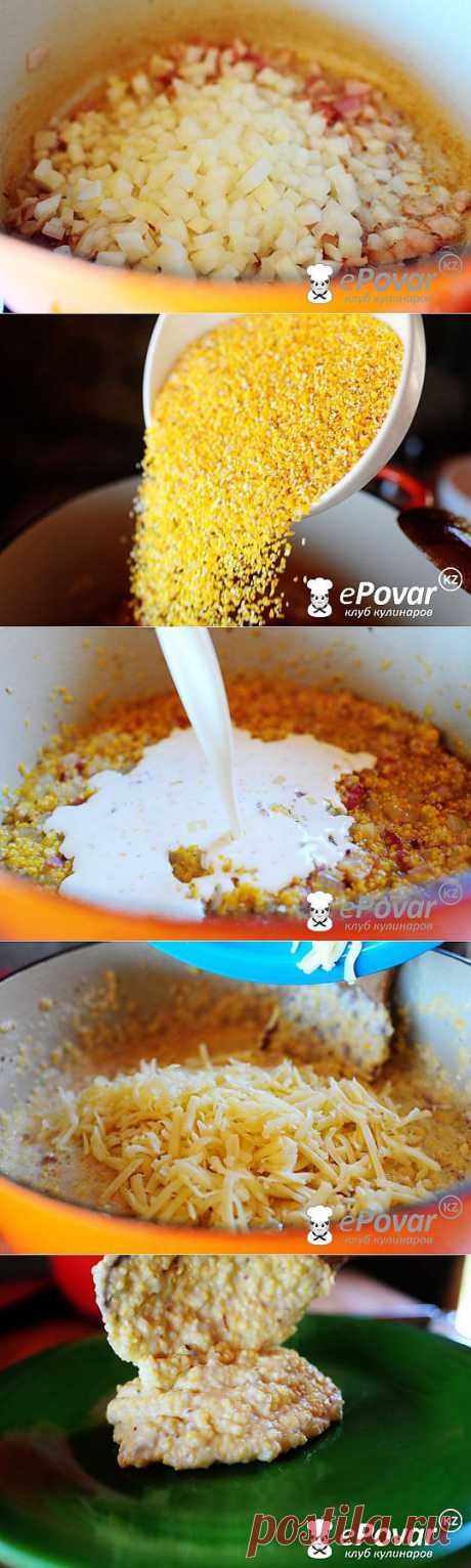 Кукурузная каша с беконом и сыром — Рецепт приготовления с фото — Горячие блюда, Гарниры