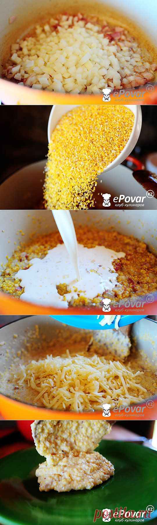 Кукурузная каша с беконом и сыром — Рецепт приготовления с фото — Горячие блюда, Гарниры