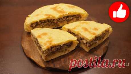 мясной пирог на сметанном тесте в мультиварке