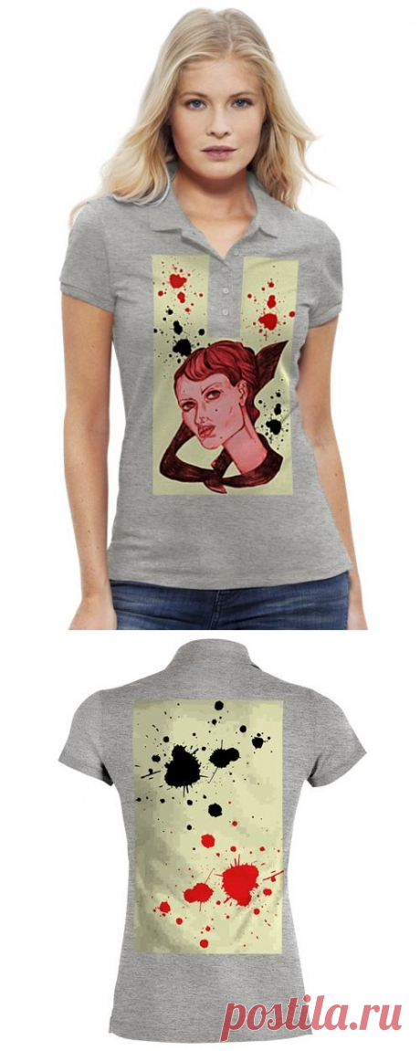 Рубашка Поло Stella Plays &quot;Девушка в галстуке.&quot; от Printissimo - Printio