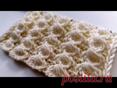 Ажурный узор спицами. Объемные вертикальные дорожки на ажурном узоре