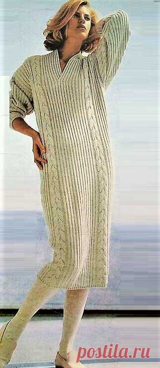 Вязаное платье прямого силуэта | Идеи рукоделия | Яндекс Дзен