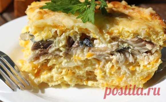 Потрясающе вкусная запеканка со скумбрией и кабачками
