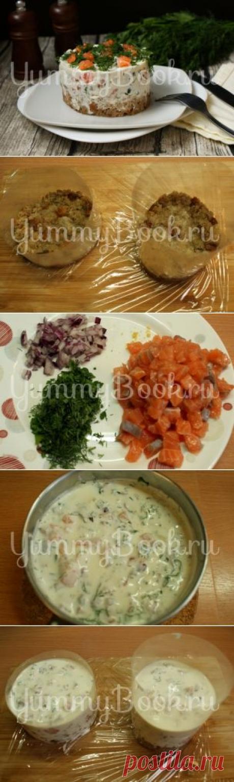 Закусочный торт с солёной форелью - пошаговый рецепт с фото