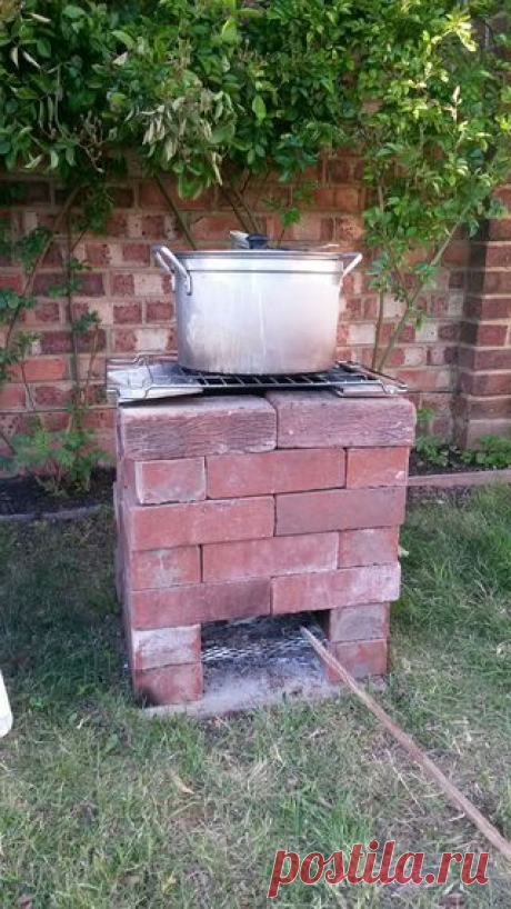 Extra wide rocket stove. I tried the smaller half brick chimney but needed a larger cooking area. Works better for me.