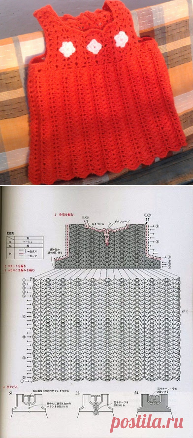 Летний сарафан для малышки вязанный крючком. Яркий сарафан крючком для малышки