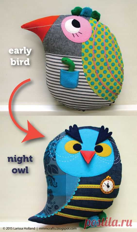 early bird/night owl reversible pillow | Игрушки
