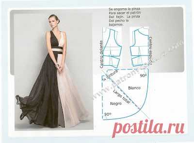 vestido de noche corte imperio bicolor. Tema 140 | PATRÓN Y COSTURA | Bloglovin’