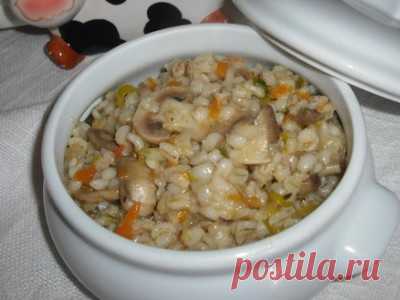 Перловка с шампиньонами рецепт