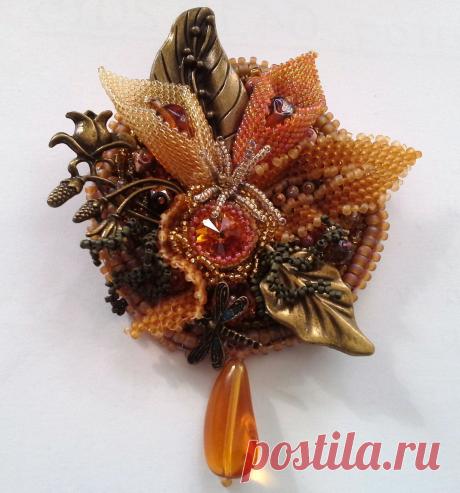 Икебана со стрекозой | biser.info - всё о бисере и бисерном творчестве