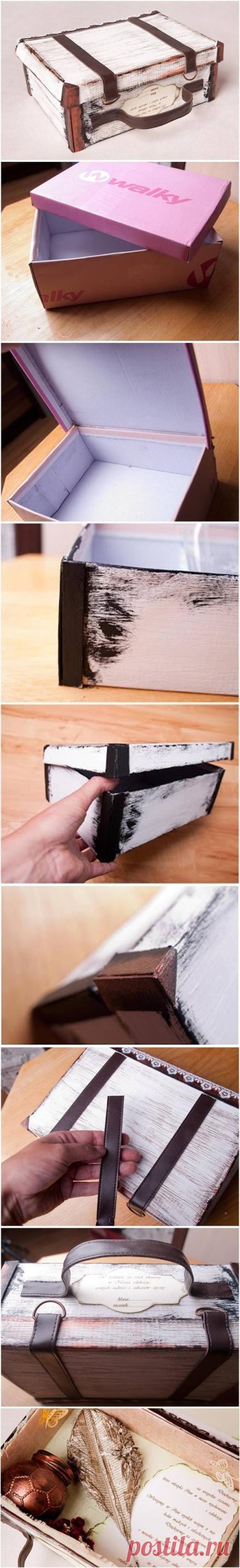 DIY Suitcase Out of Shoe Box >> DIY Suitcase Out of Shoe Box - by Ania Inspiruje <<