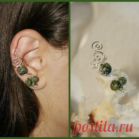 Кафф. Материалы: посеребрение, змеевик.  Заказать можно здесь vk.com/kaffclub @_Flamens_ #_Flamens_  #украшение #натуральныекамни #ручнаяработа #змеевик #зеленый  #стиль #молодежь #каффы #серебро #handmade #silver #green #serpentine #silvering #gift #wire  #bohochic #gemlove #naturestones #naturebeads #cuff #cuffs #earcuff #earcuffs #etsy #etsyshop #etsyseller #etsyjewelry #etsyflamens