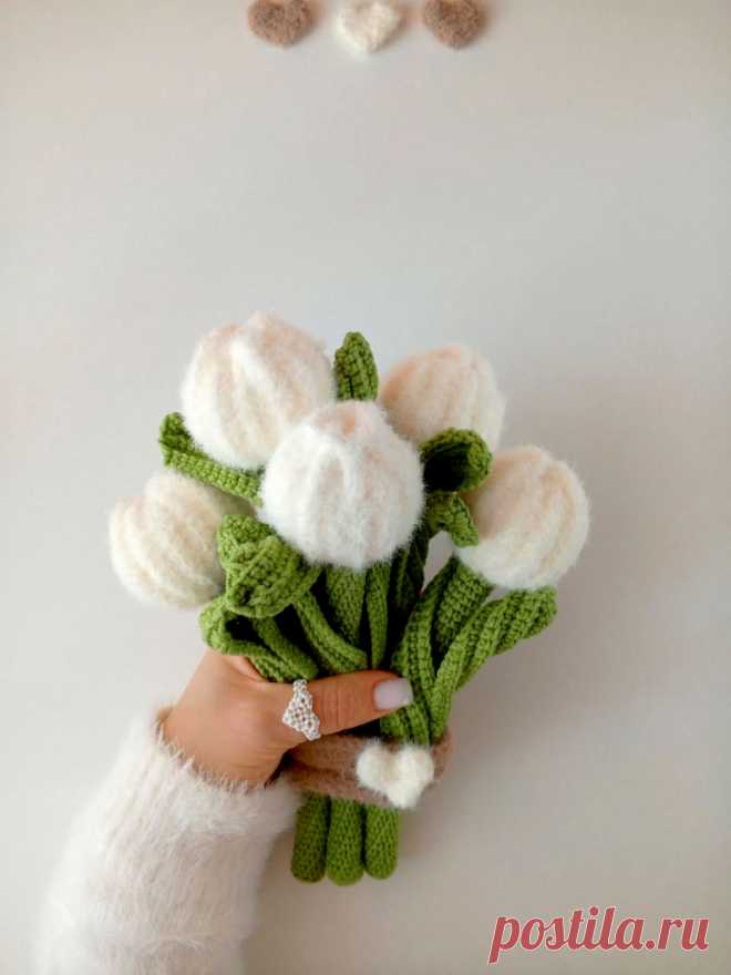 PDF Фиестовые тюльпаны крючком. FREE crochet pattern; Аmigurumi toy patterns. Амигуруми схемы и описания на русском. Вязаные игрушки и поделки своими руками #amimore - тюльпан, цветок, букет цветов к 8 марта, цветы.