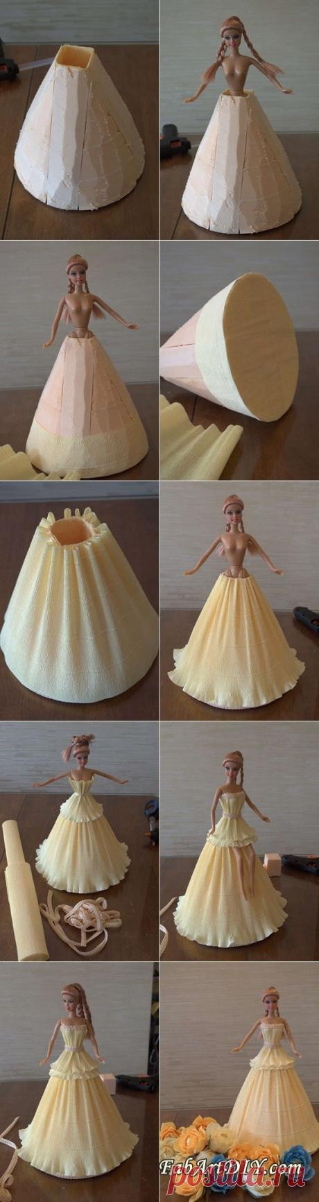 DIY Crepe Paper Barbie Dress