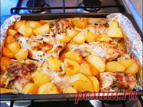 КРОЛИК запеченный в духовке с КАРТОФЕЛЕМ блюдо на УЖИН готовим с любовью