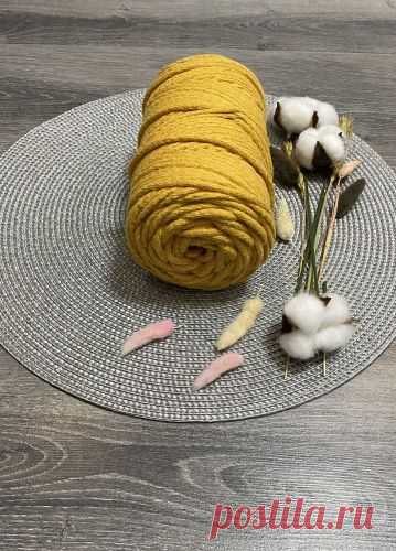 355р-50м-Шнур хлопковый 6 мм Горчичный (1302)