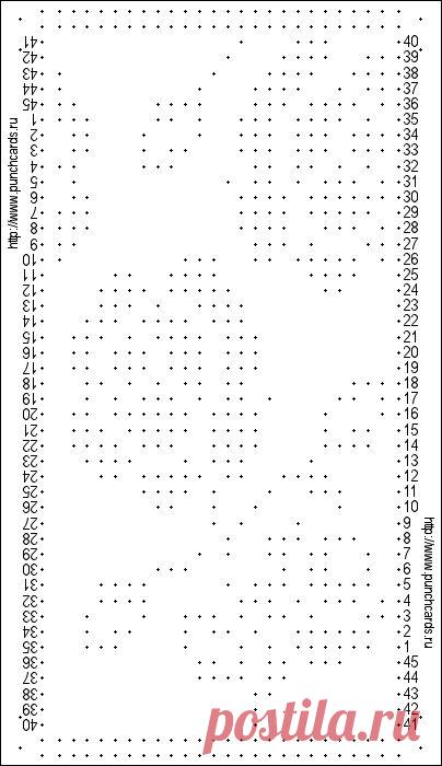 Просмотр рисунка перфокарты с раппортом 24 петли, пересчёт на две фонтуры, печать перфокарты