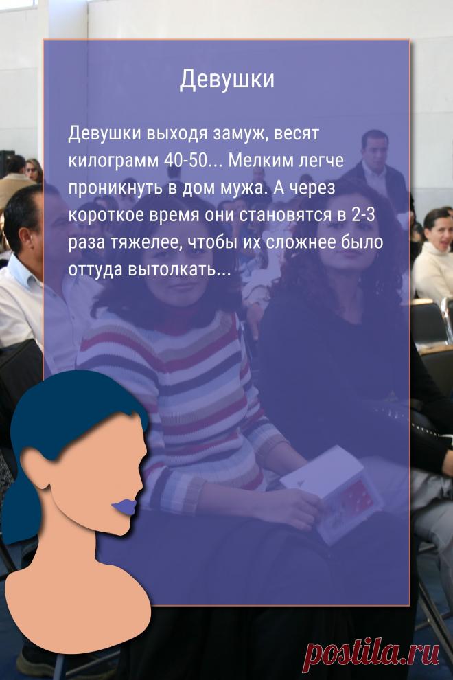 Цитата про «Девушек» — Девушки выходя зaмуж, весят килогрaмм 40-50...…