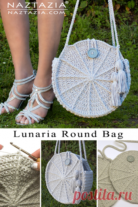 How to Crochet Lunaria Round Bag with Easy Lining - Naztazia ®
