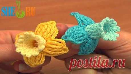 Irish crochet &amp;: Цветок фуксии. video