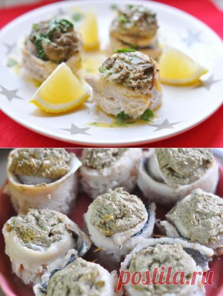 Очень тонкое и изысканное блюдо! Рыбные рулетики с грибным муссом — Вкусные рецепты