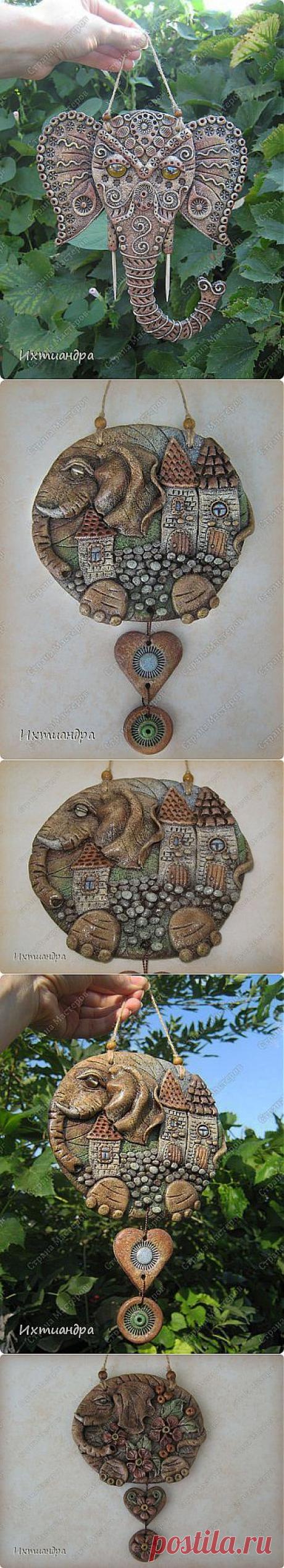 Слоны из солёного теста ..