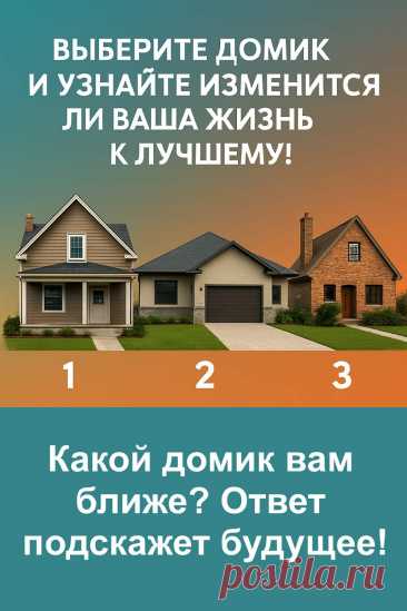 Жизнь всегда движется вперёд, и иногда кажется, что перемены уже рядом. Но какие они будут? Перед тобой простая картинка с тремя домиками. Сделай выбор сердцем, и он подскажет, как изменится твоя жизнь в ближайшее время. Судьба всегда знает, что подарить именно в тот момент, когда это нужно.
