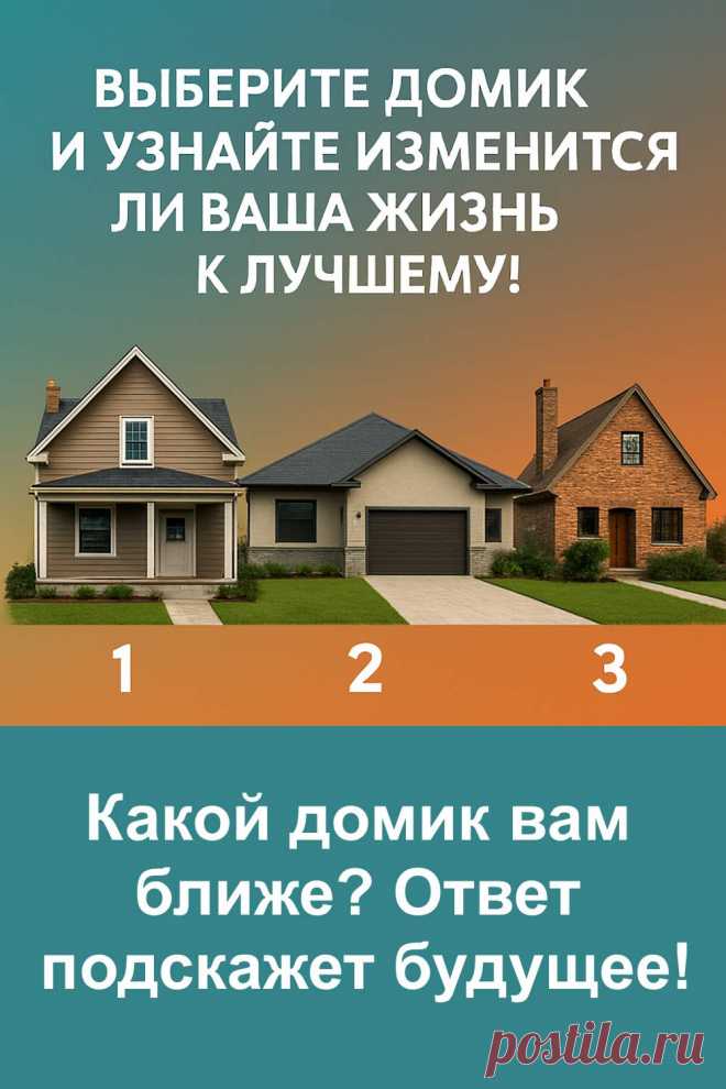 Жизнь всегда движется вперёд, и иногда кажется, что перемены уже рядом. Но какие они будут? Перед тобой простая картинка с тремя домиками. Сделай выбор сердцем, и он подскажет, как изменится твоя жизнь в ближайшее время. Судьба всегда знает, что подарить именно в тот момент, когда это нужно.