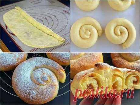 К чаю каждый будет рад нежнейшей булочке с сочной начинкой! Приготовьте радость любимым!
ИСПАНСКИЕ БУЛОЧКИ" ENSAIMADAS"
Ингредиенты
для теста:
- Мука — 300 г 
- Сухие дрожжи — 1 ч. л. 
- Соль — 1/2 ч. л. 
- Сахар — 1/4 стакана
- Яйцо — 1 шт.
- Растительное масло — 2 ст. л. 
- Теплая вода — 120 мл
Отдельно:
- 100 г сливочного масла, очень мягкого
- начинка по вкусу (консервированная вишня; тертая тыква+сахар+корица; яблоки)
- сахарная пудра
Приготовление:
1. В чаше для миксера соедините м