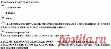 Шахматный узор спицами Клоке