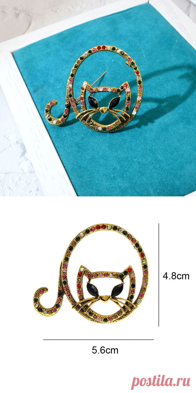 CINDY XIANG, винтажная Милая пустотелая брошь в виде кота для девочек и мужчин и женщин, значок, бронзовые Стразы заколки с животными, модный подарок | Украшения и аксессуары | АлиЭкспресс