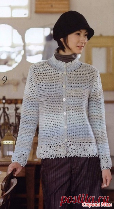 Ажурный жакет с обвязкой из квадратных мотивов. Крючок. - ВЯЗАНАЯ МОДА+ ДЛЯ НЕМОДЕЛЬНЫХ ДАМ - Страна Мам
