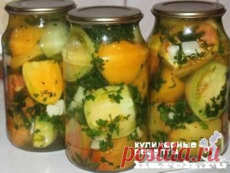 Зеленые помидоры, маринованные с петрушкой и чесноком